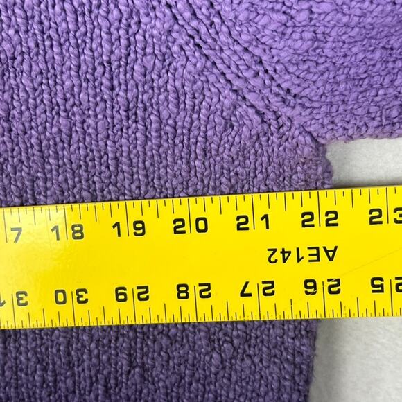 Vintage Talbots Sweater Women's XL Ombre Purple Turtle Neck Textured Thick Knit - Picture 5 of 7